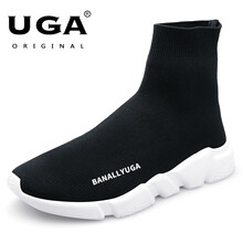 UGA男士白底高幫女款加絨 43