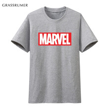 GRASSRUMER 短袖 男士T恤 MARVEL 灰色 