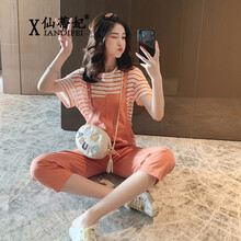 仙蒂妃（xiandifei） 高腰 背帶褲 女 九分褲 休閑褲