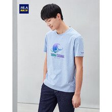 海瀾之家（HLA） 短袖 男士T恤 淺藍花紋(G8) 