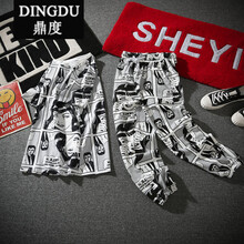 鼎度（DINGDU） 長(zhǎng)袖 男士T恤 漫畫(huà)套裝短袖+九分褲 