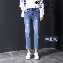 彈力修身牛仔褲，微胖妹子都愛穿