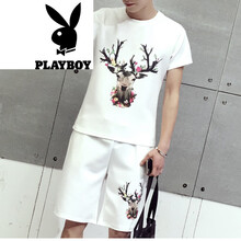 花花公子（PLAYBOY） 短袖 男士T恤 TZ01白色 