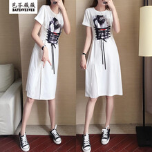 芭芬薇薇 人物，字母 綁帶，抽繩，印花，貼布 連衣裙