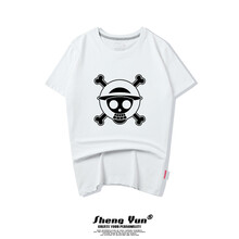 鄧尼斯 短袖 男士T恤 路飛隊標-白色 