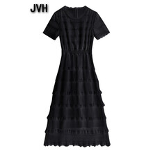 JVH 純色 拼接，蕾絲，紗網(wǎng) 連衣裙