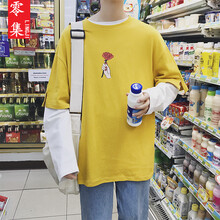 零集（LINGJI） 長(zhǎng)袖 男士T恤 黃色 XL，L，XXL，M，XXXL
