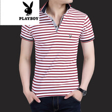 花花公子（PLAYBOY） 短袖 男士T恤 090紅色 