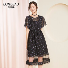 洛詩琳（LUXLEAD） 碎花 拼接，印花，紗網(wǎng) 連衣裙