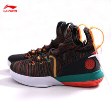 李寧（LI-NING）籃球鞋標(biāo)準(zhǔn)黑/群青綠/柑橘黃 