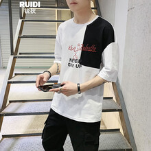 銳狄（RUIDI） 五分袖 男士T恤 白黑色1979 