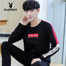 花花公子（PLAYBOY） 長袖 男士T恤 902黑色 
