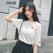 莯昕薇（muxinwei） 繡花 短袖 T恤 女 圓領(lǐng)