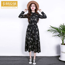 卡絲拉狄（cathyladi） 碎花 抽褶，拼接，綁帶，褶皺 連衣裙
