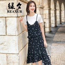 綠夕（REAXUR） 碎花 荷葉邊，拼接 連衣裙