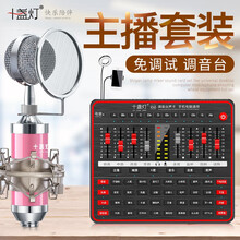 十盞燈  懸掛式 麥克風(fēng) 加補光燈套裝【玫瑰粉】