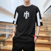 企途 五分袖 男士T恤 3050黑色 