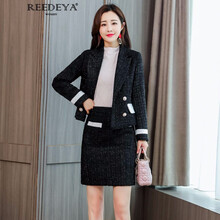 REEDEYA 西裝領(lǐng) 長袖 女 短外套 立體裁剪