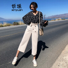 忻媛 高腰  女 九分褲 休閑褲