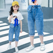 兒童中大童牛仔七分褲
