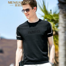 蒙思哲（MENGSIZHE） 短袖 男士T恤 黑色 