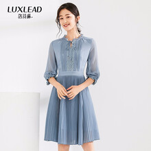 洛詩琳（LUXLEAD） 抽象圖案 拼接，拉鏈，蝴蝶結，蕾絲 連衣裙