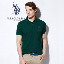 U.S. POLO ASSN. 短袖 男士T恤 墨綠-24805 