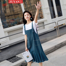 祖燕（ZUYAN） 純色 口袋，金屬裝飾，明線(xiàn)裝飾 連衣裙