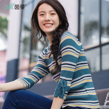 百搭條紋針織衫，微胖妹子的福音