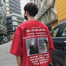 淳喜 短袖 男士T恤 紅色 