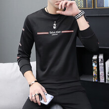 歐倫薩（OULUNSA） 長(zhǎng)袖 男士T恤 S01黑色 