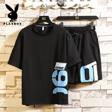 花花公子（PLAYBOY ESTABLISHED 1953） 短袖 男士T恤 D411黑色 