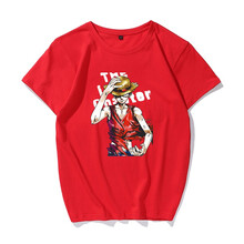 尋岸魚(yú)（xunanyu） 短袖 男士T恤 路飛帶字紅色 