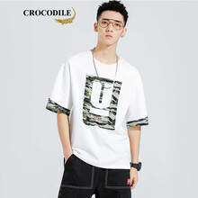 鱷魚恤（CROCODILE） 五分袖 男士T恤 米白 