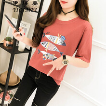 伊琪美（YIQIMEI） 3D，印花 短袖 T恤 女 圓領(lǐng)