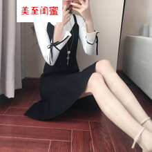 a字貂絨連衣裙