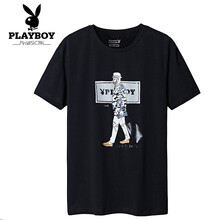 花花公子（PLAYBOY） 短袖 男士T恤 63219黑色 