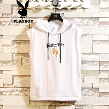 花花公子（PLAYBOY） 無(wú)袖 男士T恤 白色 