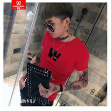 C2潮朝（C2CHAOCHAO） 短袖 男士T恤 DT59紅色 