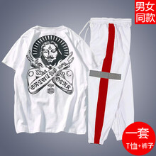 嘉曄（JIAYE） 短袖 男士T恤 一套法老白色+白色反光褲 