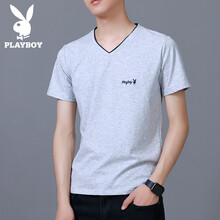 花花公子（PLAYBOY） 短袖 男士T恤 1813款灰色 