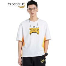 鱷魚恤（CROCODILE） 五分袖 男士T恤 白黃 