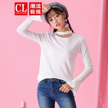 潮流前線 破洞 短袖 T恤 女 圓領(lǐng)