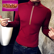 天狼旗（TIANLANGQI） 長袖 男士T恤 酒紅色 