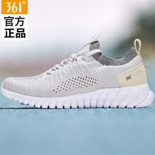 361度跑步鞋薄霧灰/米色 