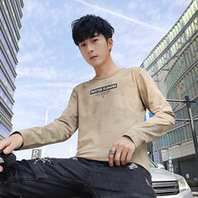斯辰唯佳（SCWJ） 長袖 男士T恤 卡其 