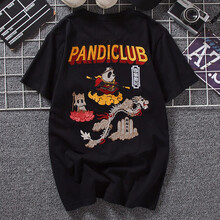 V5 短袖 男士T恤 刺繡款 熊貓黑色 