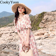 CookyYoon 純色 印花，立體裁剪 連衣裙