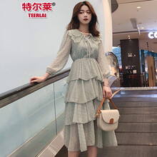 特爾萊 純色 不對(duì)稱 連衣裙