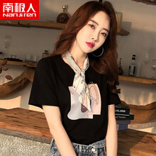 寬松印花短短袖，微胖妹子的福音